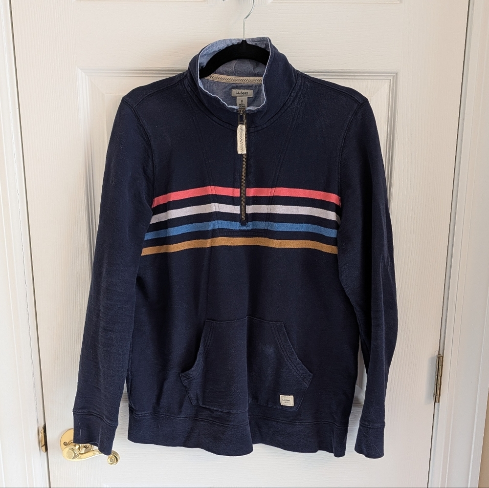 LL Bean Striped Quarter Zip